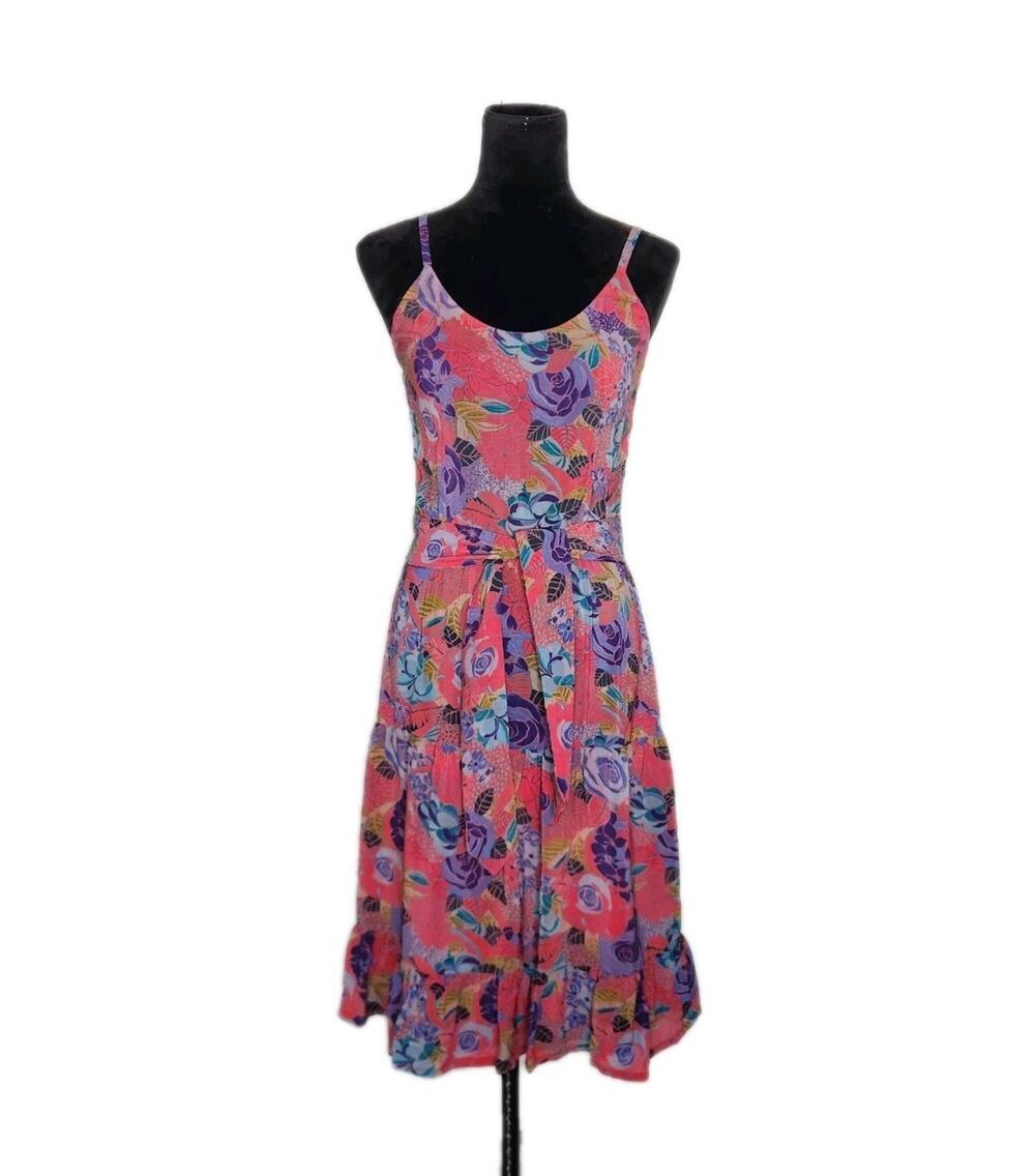 Lanvin Vintage 1978 Floral Tiered Belted Dress & Shawl Set Fits Size 6 Designer